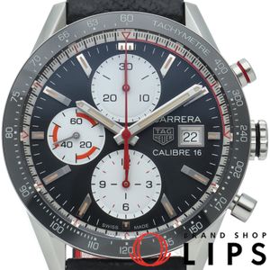 タグ・ホイヤー カレラ キャリバー16 クロノグラフ Carrera Calibre Heuer01 Chronograph CV201AP.FC6429 箱 保証書 SS/革 メンズ時計 ブラック/ホワイト 仕上げ済 美品 【中古】