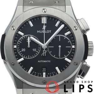 ウブロ クラシックフュージョン チタニウム クロノグラフ 45mm Classic Fusion Titanium Chronograph 521.NX.1171.LR 箱 保証書 チタン/ラバー メンズ時計 ブラック 仕上げ済 美品 【中古】