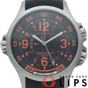 ハミルトン カーキ エアレース GMT ウォッチ Air Race Auto H776650/H77665873 箱 保証書 SS/ラバー メンズ時計 ブラック 仕上げ済 美品 【中古】