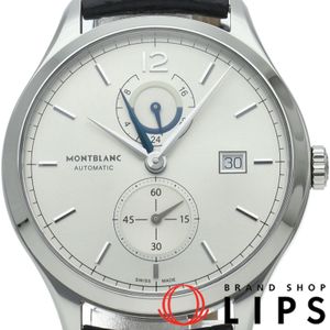 モンブラン ヘリテージ クロノメトリー デュアルタイム ウォッチ 41mm Heritage Chronometrie DualTime 112540 箱 保証書 SS/革 メンズ時計 シルバー 仕上げ済 美品 【中古】
