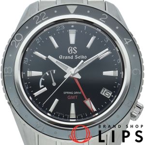 セイコー グランドセイコー スプリングドライブ GMT 44mm スポーツコレクション Grand Seiko GMT Spring Drive SBGE201/9R66-0AA0 箱 保証書 SS メンズ時計 ブラック 仕上げ済 美品 【中古】