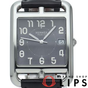 エルメス ケープコッド メンズ時計 Cape Cod Quartz CC1.810 箱 SS/革 メンズ時計 グレー 仕上げ済 美品 【中古】