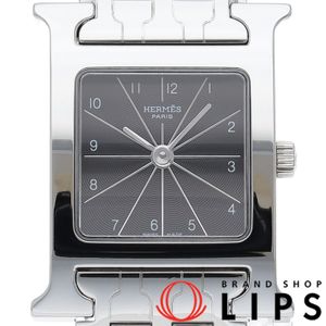 エルメス Hウォッチ レディース時計 H Watch HH1.210 SS レディース時計 ブラック 仕上げ済 美品 【中古】