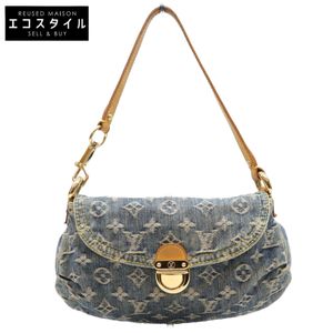 หลุยส์ วิตตอง ปี 05 M95050 กระเป๋าสะพายไหล่ Monogram Denim Mini Pleaty 【มือสอง】
