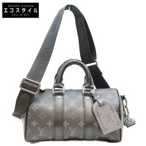 หลุยส์ วิตตอง M46271 Monogram Eclipse Keepall Bandoulière 25 กระเป๋าบอสตัน 【มือสอง】