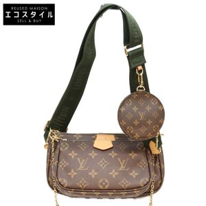 หลุยส์ วิตตอง M44813 Monogram Khaki Multi Pochette Accessoires กระเป๋าสะพายไหล่ 【สินค้ามือสอง】