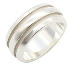 [Used] Tiffany & Co. Grooved Double Line Ring, Size #17, Sterling Silver 925, Unisex, Used A