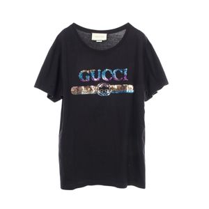 【二手】Gucci GUCCI 剪裁縫製上衣，亮片標誌，純棉T卹，男士，全新未使用