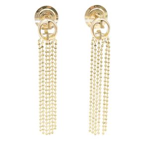 [Used] Gucci GG Fringe Earrings, 18K Yellow Gold, GG Fringe Earrings, Women's, Used A