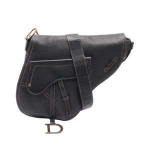 [중고] Dior 숄더백 SADDLE 새들 블랙 레더 숄더백 유니섹스 Used B