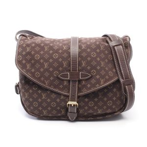 [二手] 路易威登LOUIS VUITTON肩背包 Saumur Monogram Mini Lin Ebene M95227 Ebene 帆布皮革 Saumur 30 女士二手 B