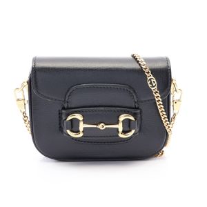 【중고】 Gucci 구찌 숄더백 홀스빗 1955 나노백 760253 블랙 레더 홀스빗 1955 나노백 여성용 Used A
