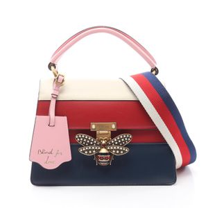 【二手】Gucci Queen Margaret 兩用手提包 476541RED/海軍藍/象牙色皮革 Queen Margaret GG Supreme 兩用手提包
