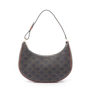 [Used] Celine CELINE Shoulder Bag AVA Triomphe 193952BZJ.04LU Braun/Black PVC Coated Canvas Leather Triomphe Ava Women's