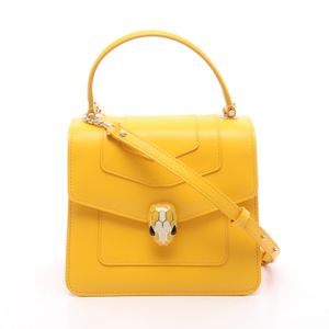 [중고] BVLGARI 세르펜티 포에버 탑 핸들 2WAY 손가방 옐로우 레더 세르펜티 포에버 2way 탑 핸들 백
