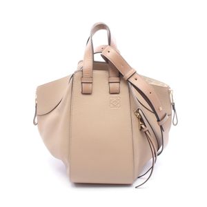 【二手】 LOEWE HAMMOCK SMALL 兩用手提包，米色/ブラウン皮革，女士，二手