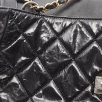 [Pre-owned] Chanel CHANEL Shoulder Bag 2.55 Matelassé Combination Hardware Black Calfskin (Cowhide) Lambskin (Sheepskin) 2.55 Matelassé Chain Tote Women's