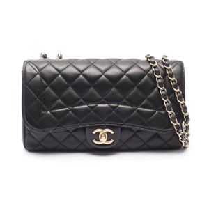 [Used] Chanel CHANEL Shoulder Bag Matelassé A93937 Black Lambskin (Sheepskin) Matelassé Double Chain Shoulder Women's Used A