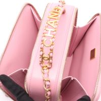 【มือสอง】 ชาแนล CHANEL กระเป๋าสะพายไหล่ Matelassé Vanity Bag AS3221 สีชมพู หนังคาเวียร์ (Grained Calfskin) กระเป๋าสะพายโซ่ 2way