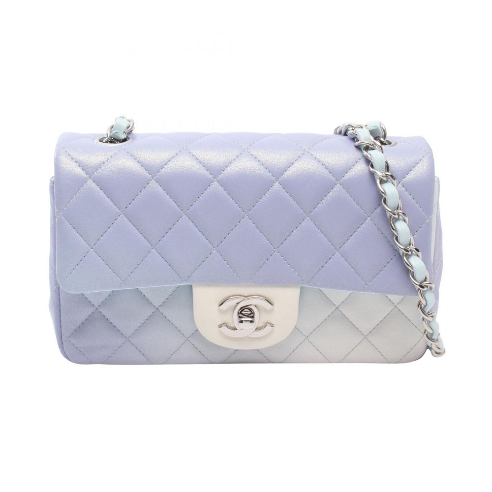 【Used】 ชาแนล CHANEL กระเป๋าสะพายไหล่ Mini Matelasse 20 A69900 สีม่วงอ่อน/สีฟ้าอ่อน หนัง Mini Matelasse Chain Shoulder สำหรับผู้หญิง Used A