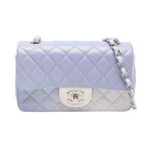[Used] Chanel CHANEL Shoulder Bag Mini Matelasse 20 A69900 Light Purple/Light Blue Leather Mini Matelasse Chain Shoulder Women's Used A