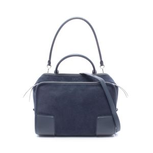[Used] LOEWE Amazona 180 Large 2-Way Handbag A039ASRX03 Navy Suede Leather Amazona 180 Bag Large Women's Used A
