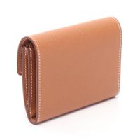 [Used] Hermes Charniere Compact Tri-fold Wallet, Gold, Gold, Other, Charniere Compact Gold, Women's, Unused