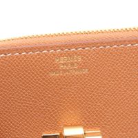 [Used] Hermes Charniere Compact Tri-fold Wallet, Gold, Gold, Other, Charniere Compact Gold, Women's, Unused