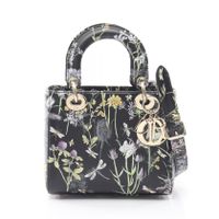 【สินค้ามือสอง】 ดิออร์ Dior กระเป๋าถือ Lady Dior Small Florilegio 2WAY สีดำ/หลากสี หนัง Lady Dior Florilegio 2way Tote Small