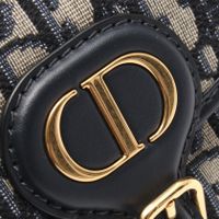 【สินค้ามือสอง】 ดิออร์ Dior กระเป๋าสะพายไหล่ BOBBY Small Oblique สีเบจ/กรมท่า ผ้าแคนวาส หนัง สำหรับผู้หญิง