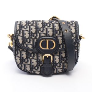 【สินค้ามือสอง】 ดิออร์ Dior กระเป๋าสะพายไหล่ BOBBY Small Oblique สีเบจ/กรมท่า ผ้าแคนวาส หนัง สำหรับผู้หญิง