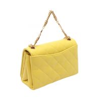 [Pre-owned] Chanel CHANEL Shoulder Bag Matelassé Full Flap Small Yellow Lambskin (Sheepskin) Matelassé Full Flap Small Chain Shoulder