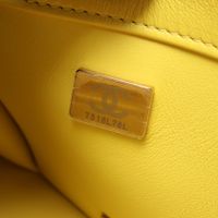 [Pre-owned] Chanel CHANEL Shoulder Bag Matelassé Full Flap Small Yellow Lambskin (Sheepskin) Matelassé Full Flap Small Chain Shoulder