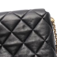 [Pre-owned] Chanel Matelassé Small Flap Shoulder Bag, Black Lambskin (Sheepskin Leather), Chain Shoulder Bag