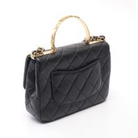 [Pre-owned] Chanel CHANEL Shoulder Bag top Handle Matelassé 2WAY AS4605 Black Lambskin (Sheepskin) Matelassé top Handle 2-way Chain Shoulder Bag