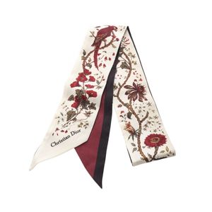 【二手】迪奧絲巾 Mitzah 花卉RIBONWH顏色/牛奶絲巾 女士二手 A