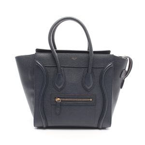 【二手】Celine CELINE Micro Shopper 手提包，海軍藍皮革，女士，二手 B