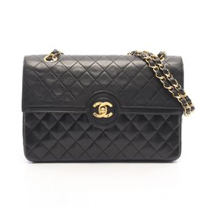 【중고】 Chanel 샤넬 숄더백 마틀라세 블랙 램스킨(양가죽) 싱글 플랩 체인 숄더백 여성용 Used A