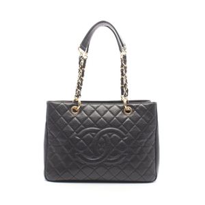 [Pre-owned] Chanel Matelassé Grand Shopping Tote Bag GST A50995 Black Caviar Skin (Grained Calfskin) GST Chain Tote Women's