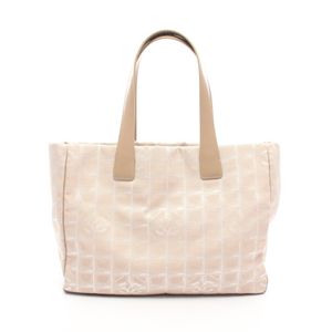 [Used] Chanel CHANEL Tote Bag New Travel Line MM A15991 Beige/White Leather New Travel Line Tote MM Women's Used A