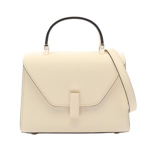 [Pre-owned] Valextra Micro Iside 2-way handbag, ivory leather, women's, unused.