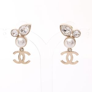 [Used] Chanel CHANEL Earrings Coco Mark Drop GP (Gold Plated) Earrings Women's Used A