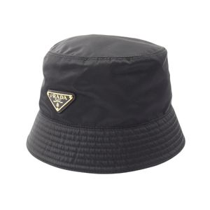 [Used] Prada PRADA Hat Re-Nylon Triangle Logo Bucket 1HC137 BK Nylon Bucket Hat Women's Used A