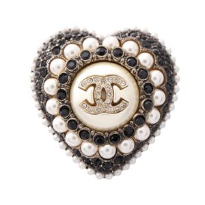 [Used] Chanel Brooch, Coco Mark Heart, GP (Gold Plated), Women's Brooch, Used A