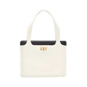 [Used] Chanel CHANEL Tote Bag 2.55 White/Black Caviar Skin (Grained Calf) 2.55 Tote Bag Women's Used A