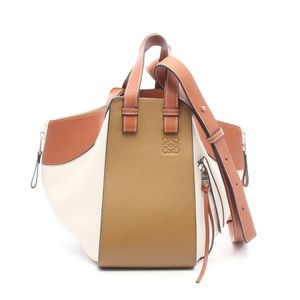 [Used] LOEWE HAMMOCK SMALL 2-Way Handbag, White/ Braun Leather, Women's, Used A