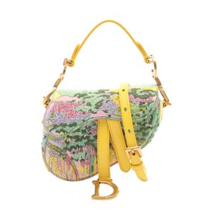 [중고] Dior 손가방 새들백 마이크로 2WAY 옐로우/그린/멀티 레더 새들백 마이크로 여성용 Used A