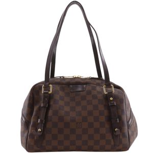 Louis LOUIS VUITTON Rivington PM Tote Bag N41157 Damier Canvas 2001 Brown FL0071 Shoulder bag, Handbag, A5 size, Double zipper, Women's [Used]