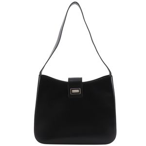 Burberry shoulder bag, calfskin, black, A5 size, magnetic closure, women's [used]