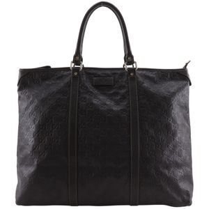 グッチ GUCCI トラベルバッグ ボストンバッグ GG 201482 シマレザー 茶 肩掛け,手提げ,A4 ファスナー Travel bag ユニセックス【中古】